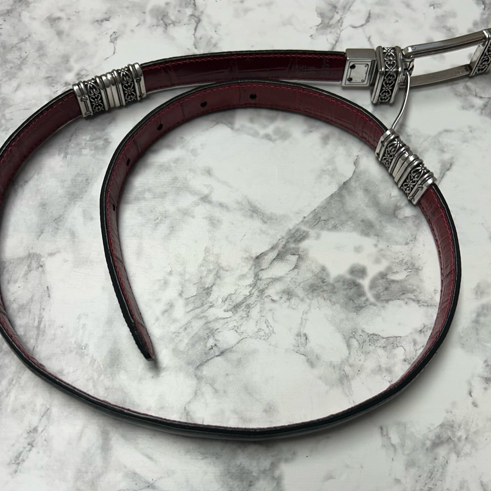 Vintage 90’s Brighton Red & Black Reversible Belt NWOT